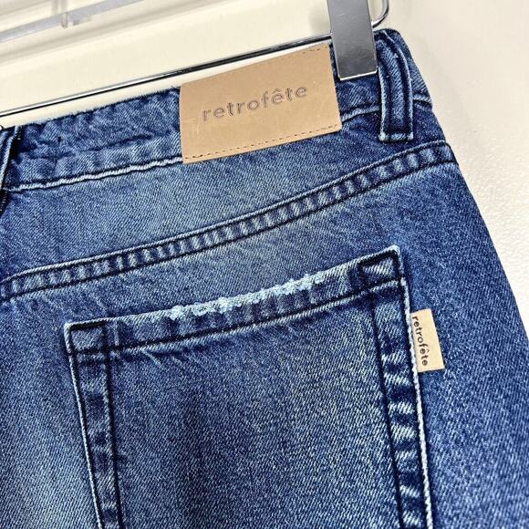 Retrofete Chris Low Rise Jeans Distressed Destroyed Straight Leg Loose Fit - Picture 6 of 8